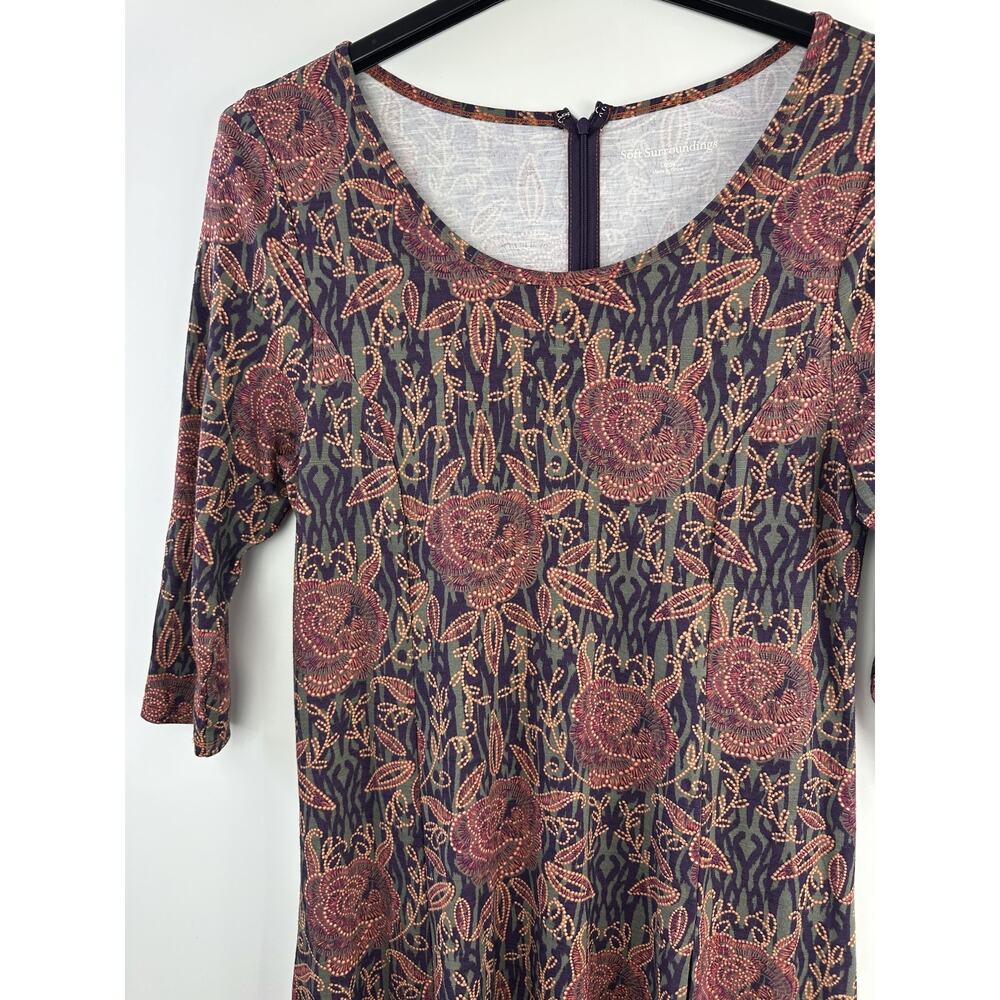 Soft Surroundings Alcott Dress Floral Maxi Slit Large Boho Western Jersey Soft - Picture 6 of 16